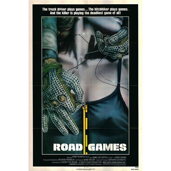 Road Games original 1981 one sheet movie poster
