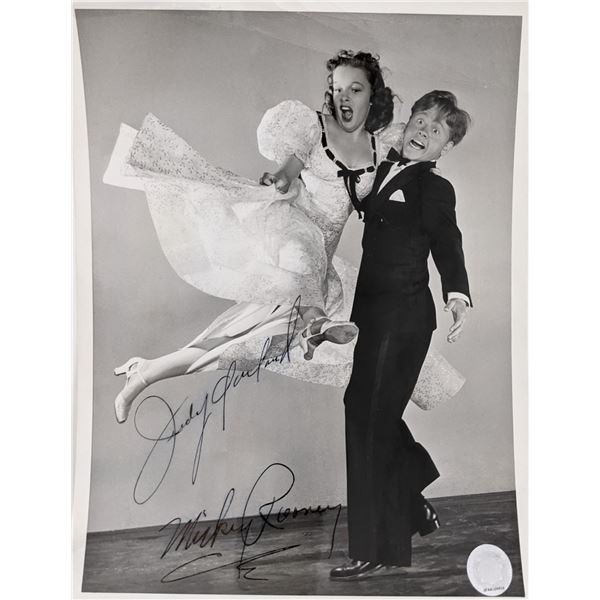 Mickey Rooney and Judy Garland signed photo