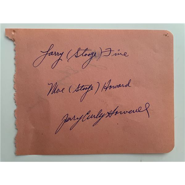 The Three Stooges Original signature cut- RARE