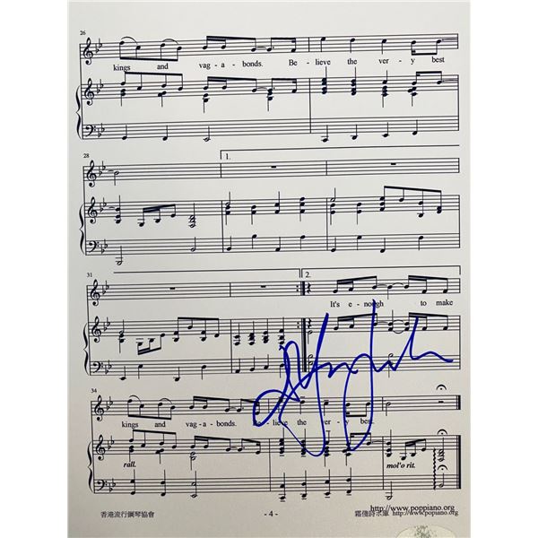 The Lion King Can You Feel the Love Tonight Elton John signed sheet music