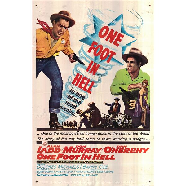 One Foot in Hell original 1960 vintage one sheet movie poster