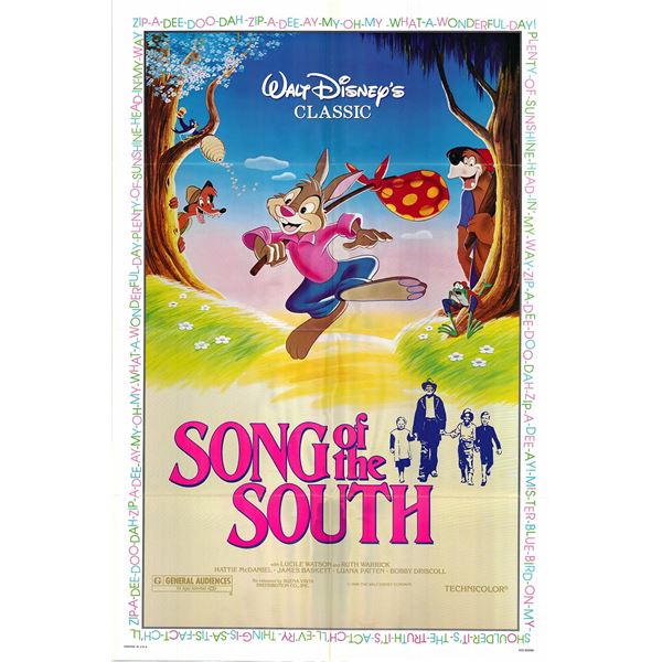 Song of the South original 1980R vintage one sheet movie poster