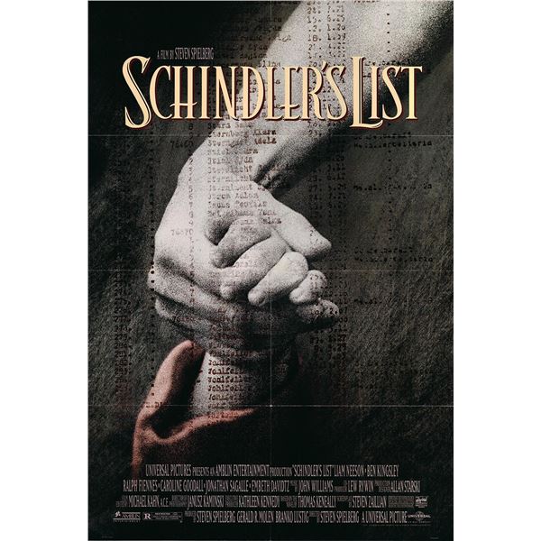 Schindler's List original 1993 vintage one sheet movie poster