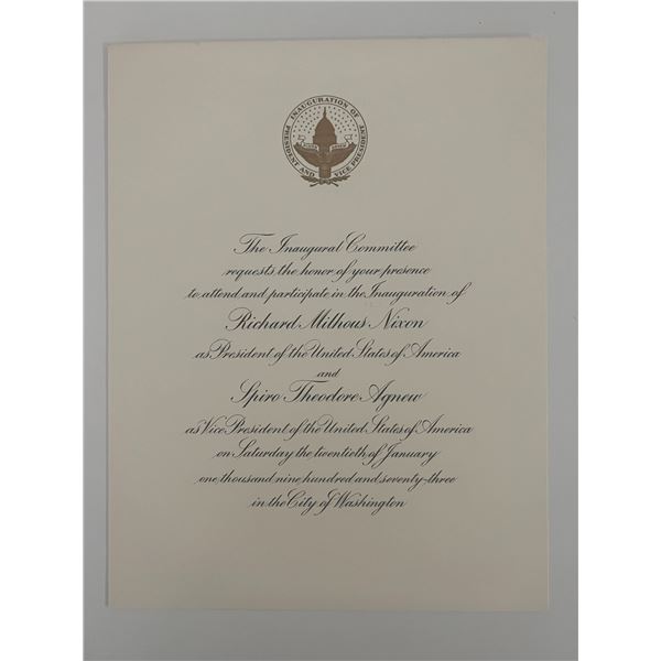 1969 Richard Nixon inauguration invitation