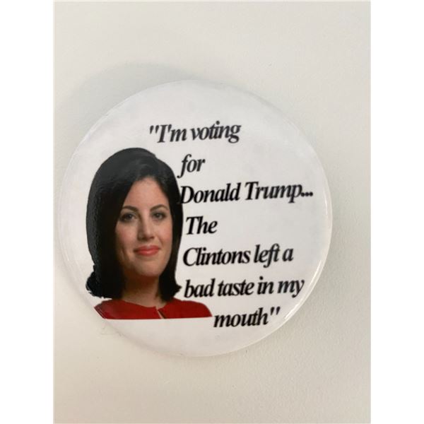 Clinton White House Intern Monica Lewinsky campaign button