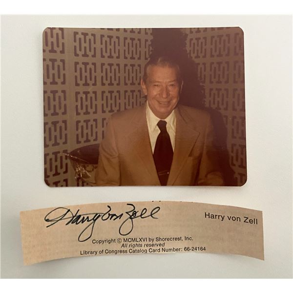 Harry von Zell photo and original signature