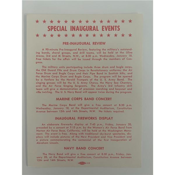 1957 Dwight D. Eisenhower inaugural event schedule