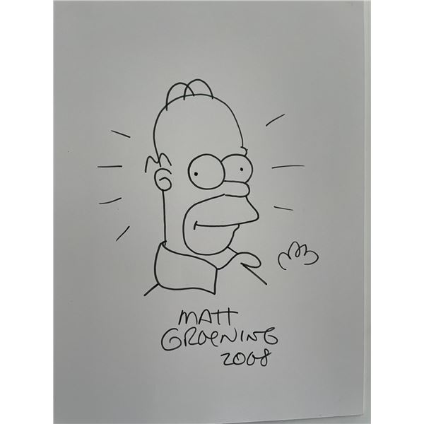 Homer Simpson signed sketch