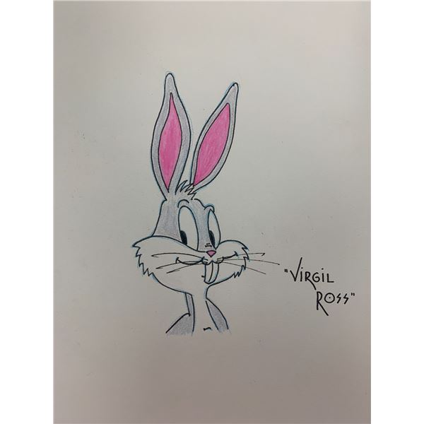 Bugs Bunny sketch signed by Virgil Ross