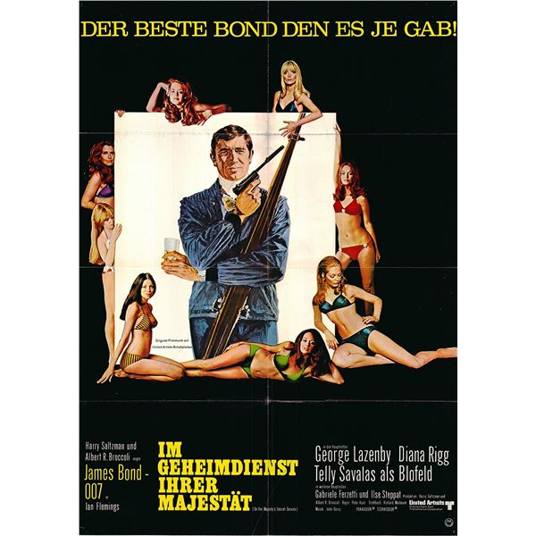 On Her Majesty's Secret Service (German Ver) original 1970 vintage one sheet movie poster