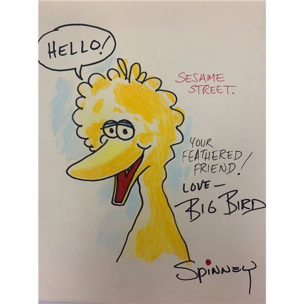 Caroll Spinney Big Bird hand drawn signed sketch