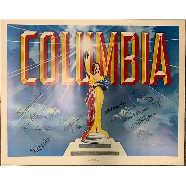 Clayton Moore and friends signed Columbia Pictures poster