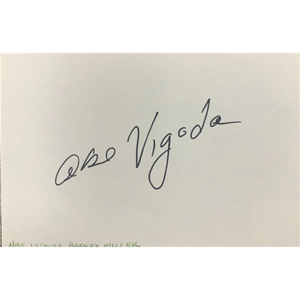 The Godfathers Abe Vigoda original signature