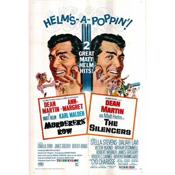 Murderer's Row & The Silencers original 1967R vintage one sheet poster