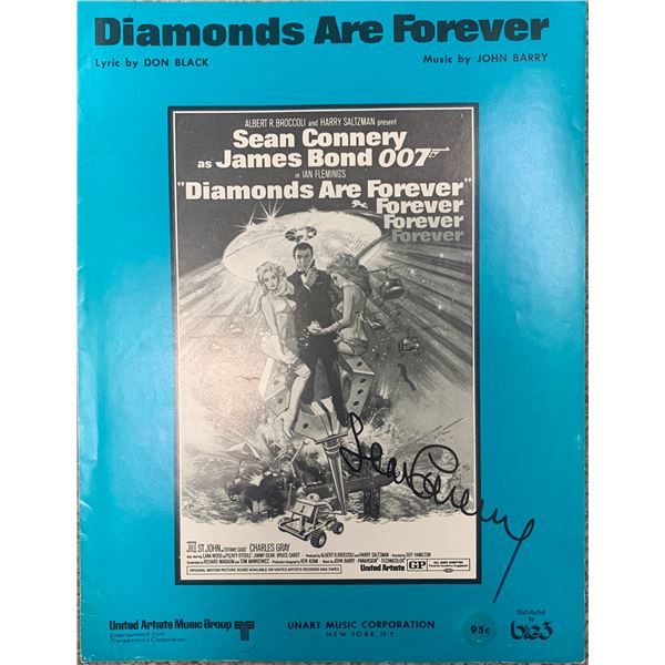 Sean Connery signed Diamonds Are Forever sheet music