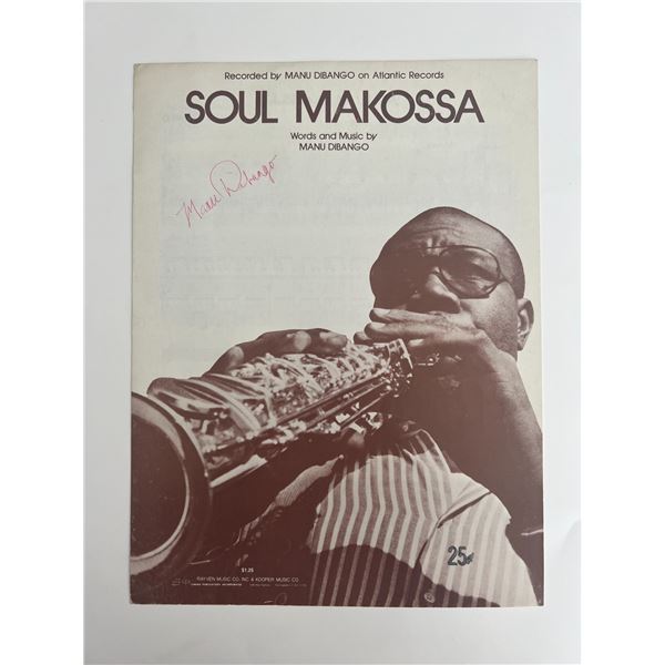 Soul Makossa Manu Dibango signed sheet music