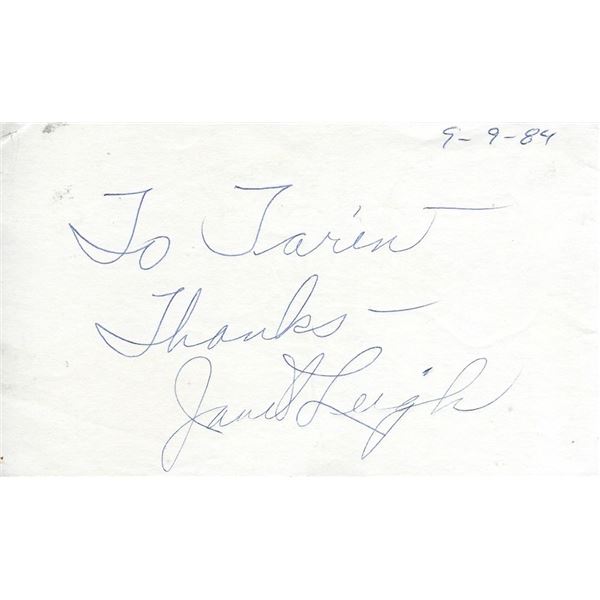 Janet Leigh original signature