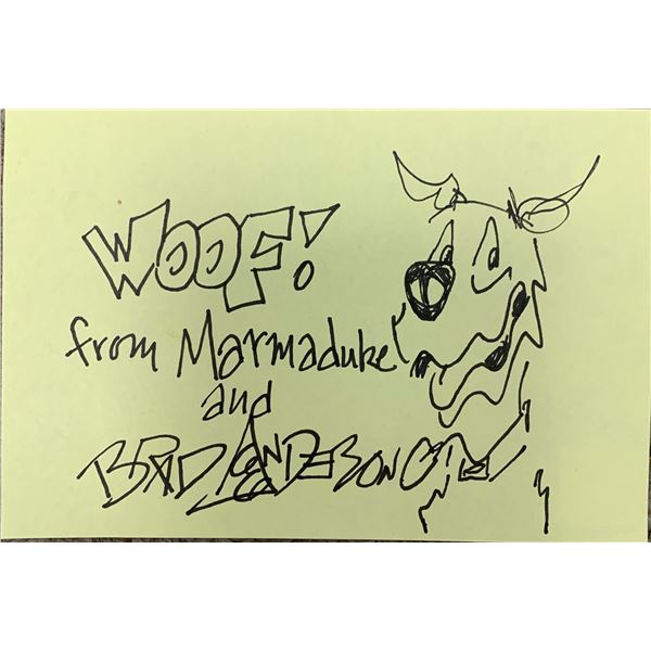 Marmaduke Brad Anderson hand drawn signed sketch