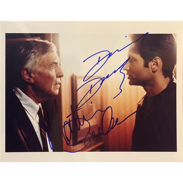 The X-Files David Duchovny and Martin Landau signed movie photo