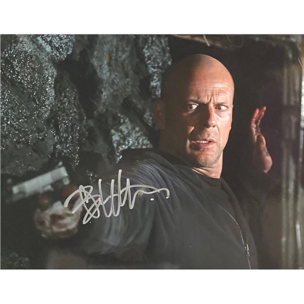 Hostage Bruce Willis signed movie photo