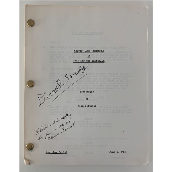 Facsimile Abbott and Costello Jack And The Beanstalk script