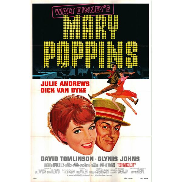 Mary Poppins original 1980R vintage one sheet poster