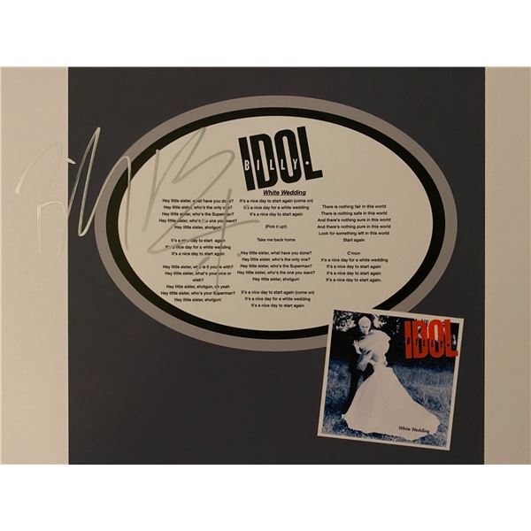 Billy Idol White Wedding signed lyric collage