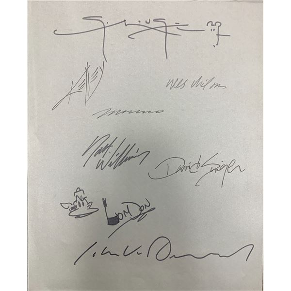 Various artists signed page