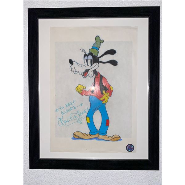 Walt Disney original Goofy signed drawing