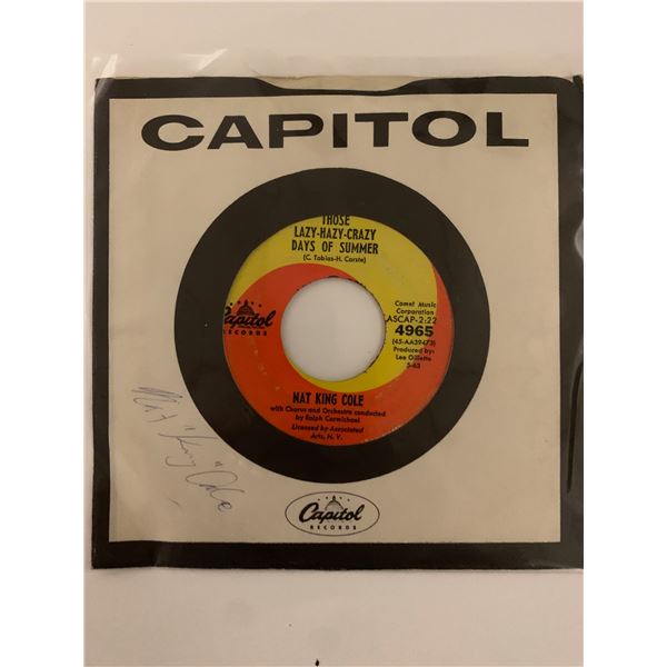 Nat King Cole signed 45 RPM