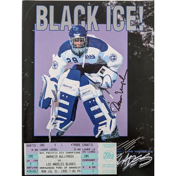 Black Ice Roller Hockey Signed Program and Game Ticket - 1995