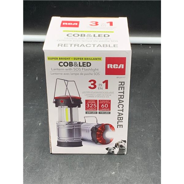 RCA Retractable 3 in 1 Lantern with SOS Flashlight