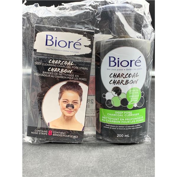 Biore Charcoal Pore Strips and Deep Pore Cleanser (200ml)