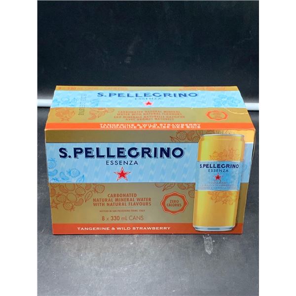 S. Pellegrino Carbonated Natural Mineral Water- Tangerine & Wild Strawberry (8 x 330ml)
