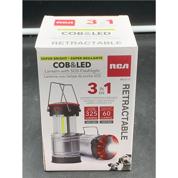 RCA Lantern with SOS Flashlight-Retractable