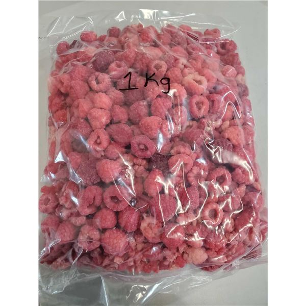 Fennec Frozen Whole Raspberries 1Kg Bag (Out of box)