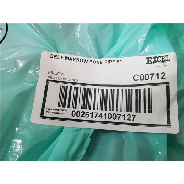 FROZEN - Excel 6" Beef Marrow Bones - 44Lbs (19.96Kg)