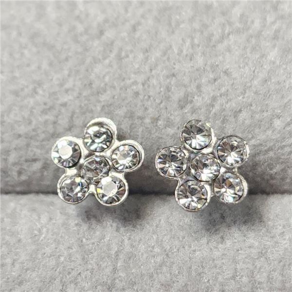 Silver Crystal Earrings, Suggested Retail Value $80