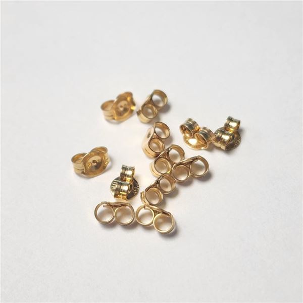 10K Yellow Gold Pack Of 12 0.72G Earring Backs, Suggested Retail Value $200