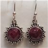 Image 1 : Silver Ruby(3ct) Earrings (~Size 0) (~length 0 inches), Suggested Retail Value $50