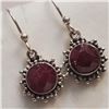 Image 2 : Silver Ruby(3ct) Earrings (~Size 0) (~length 0 inches), Suggested Retail Value $50