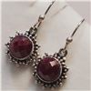 Image 3 : Silver Ruby(3ct) Earrings (~Size 0) (~length 0 inches), Suggested Retail Value $50