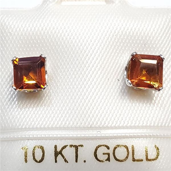 10K White Gold Genuine Citrine Earrings (~Size 0) (~length 0 inches), Suggested Retail Value $120