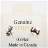 Image 4 : 10K White Gold Genuine Citrine Earrings (~Size 0) (~length 0 inches), Suggested Retail Value $120