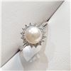 Image 2 : Silver Fresh Water Pearl Cubic Zirconia Ring (~Size 0) (~length 0 inches), Suggested Retail Value $6