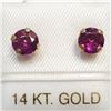 Image 1 : 14K Yellow Gold Garnet(1.1ct) Earrings (~Size 0) (~length 0 inches), Suggested Retail Value $180