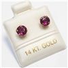 Image 2 : 14K Yellow Gold Garnet(1.1ct) Earrings (~Size 0) (~length 0 inches), Suggested Retail Value $180