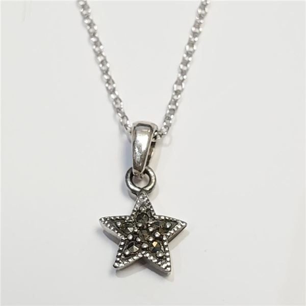 Silver Marcasite With St Silver Chain Necklace (~Size 0) (~length 0 inches), Suggested Retail Value 