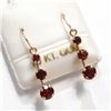 Image 2 : 10K Yellow Gold Garnet(1.13ct) Earrings (~Size 0) (~length 0 inches), Made in Canada, Suggested Reta