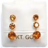Image 1 : 10K Yellow Gold Genuine Citrine Earrings (~Size 0) (~length 0 inches), Made in Canada, Appraised Ret